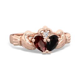 Garnet 'Our Heart' Claddagh 14K Rose Gold ring R2388