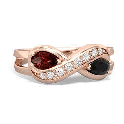 Garnet Diamond Infinity 14K Rose Gold ring R5390