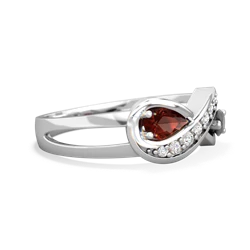 Garnet Diamond Infinity 14K White Gold ring R5390