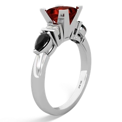 Garnet 6Mm Princess Eternal Embrace Engagement 14K White Gold ring C2002