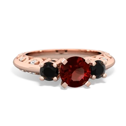 Garnet Art Deco Eternal Embrace Engagement 14K Rose Gold ring C2003
