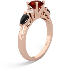 Garnet 6Mm Round Eternal Embrace Engagement 14K Rose Gold ring R2005