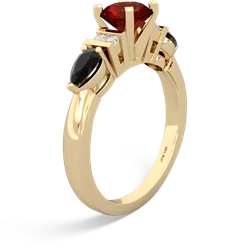 Garnet 6Mm Round Eternal Embrace Engagement 14K Yellow Gold ring R2005