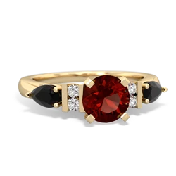 Garnet 6Mm Round Eternal Embrace Engagement 14K Yellow Gold ring R2005