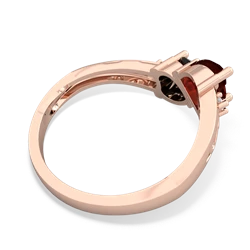 Garnet Snuggling Hearts 14K Rose Gold ring R2178