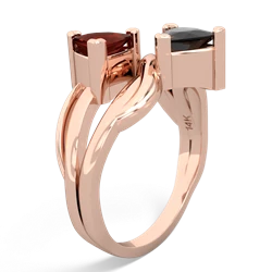 Garnet Split Band Swirl 14K Rose Gold ring R2341