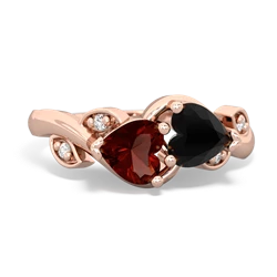 Garnet Floral Elegance 14K Rose Gold ring R5790