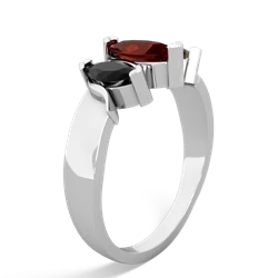 Garnet Three Peeks 14K White Gold ring R2433