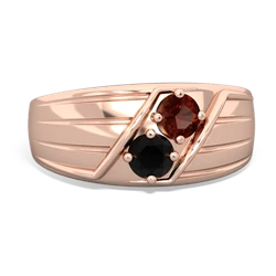 Garnet Men's Streamline 14K Rose Gold ring R0460