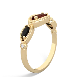 Garnet Milgrain Marquise 14K Yellow Gold ring R5700