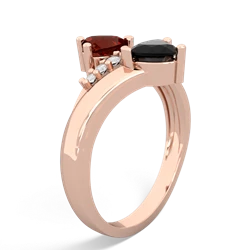 Garnet Heart To Heart 14K Rose Gold ring R2064