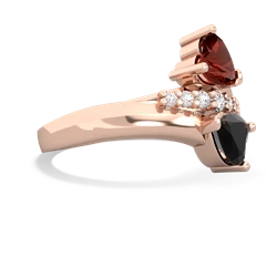 Garnet Heart To Heart 14K Rose Gold ring R2064