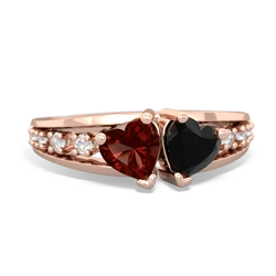 Garnet Heart To Heart 14K Rose Gold ring R3342