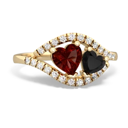 Garnet Mother And Child 14K Yellow Gold ring R3010