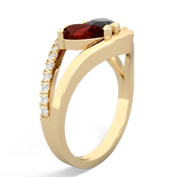 Garnet Nestled Heart Keepsake 14K Yellow Gold ring R5650