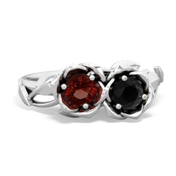 Garnet Rose Garden 14K White Gold ring R5510