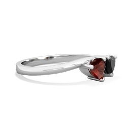 Garnet Sweethearts 14K White Gold ring R5260