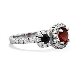 Garnet Regal Halo 14K White Gold ring R5350