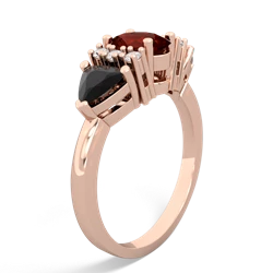 Garnet Antique Style Three Stone 14K Rose Gold ring R2186