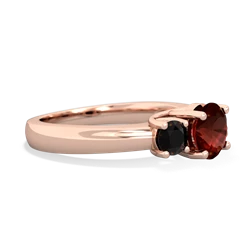 Garnet Three Stone Round Trellis 14K Rose Gold ring R4018