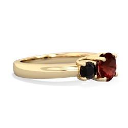 Garnet Three Stone Round Trellis 14K Yellow Gold ring R4018