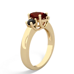 Garnet Three Stone Oval Trellis 14K Yellow Gold ring R4024