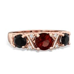 Garnet Hugs And Kisses 14K Rose Gold ring R5016