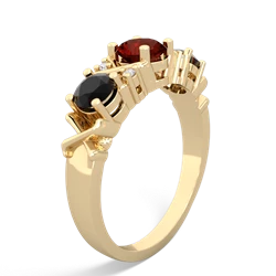 Garnet Hugs And Kisses 14K Yellow Gold ring R5016