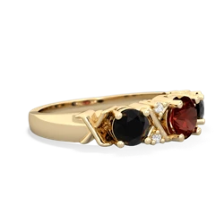 Garnet Hugs And Kisses 14K Yellow Gold ring R5016