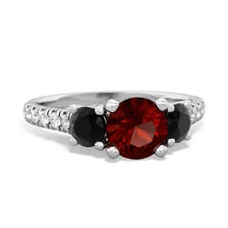 Garnet Pave Trellis 14K White Gold ring R5500