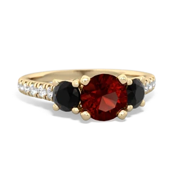 Garnet Pave Trellis 14K Yellow Gold ring R5500