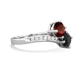 Garnet Channel Set Two Stone 14K White Gold ring R5303