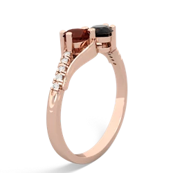 Garnet Infinity Pave Two Stone 14K Rose Gold ring R5285