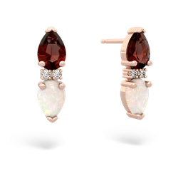 Garnet Bowtie Drop 14K Rose Gold earrings E0865