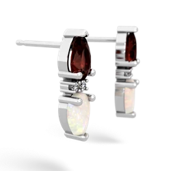 Garnet Bowtie Drop 14K White Gold earrings E0865