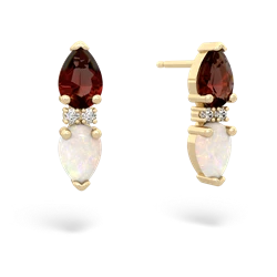 Garnet Bowtie Drop 14K Yellow Gold earrings E0865
