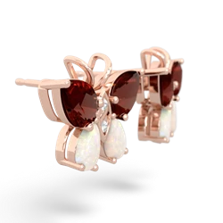 Garnet Butterfly 14K Rose Gold earrings E2215