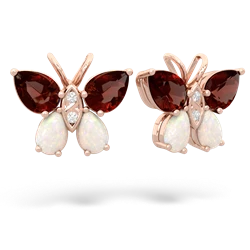 Garnet Butterfly 14K Rose Gold earrings E2215