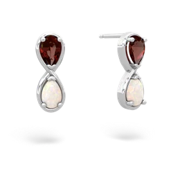 Garnet Infinity 14K White Gold earrings E5050