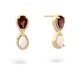 Garnet Infinity 14K Yellow Gold earrings E5050