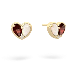 Garnet 'Our Heart' 14K Yellow Gold earrings E5072