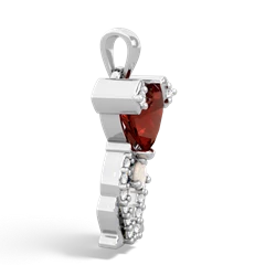 Garnet Puppy Love 14K White Gold pendant P5800