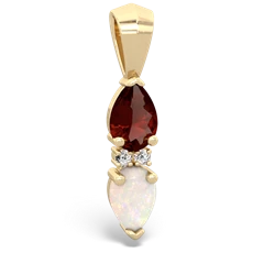 Garnet Bowtie Drop 14K Yellow Gold pendant P0865