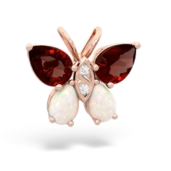 Garnet Butterfly 14K Rose Gold pendant P2215