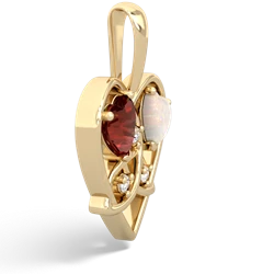 Garnet Celtic Trinity Heart 14K Yellow Gold pendant P5331