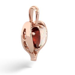 Garnet Two Become One 14K Rose Gold pendant P5330