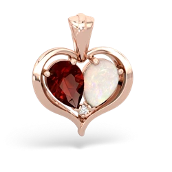 Garnet Two Become One 14K Rose Gold pendant P5330