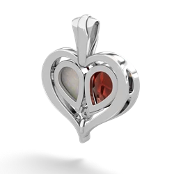 Garnet Two Become One 14K White Gold pendant P5330
