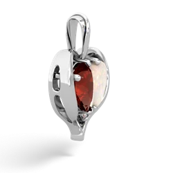 Garnet Two Become One 14K White Gold pendant P5330