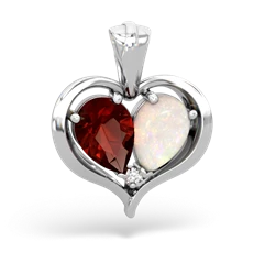 Garnet Two Become One 14K White Gold pendant P5330